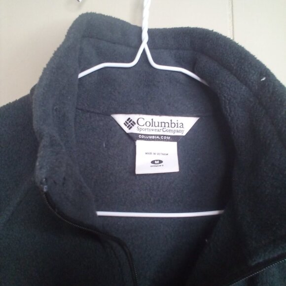 Columbia Fleece Jacket M Full Zip Pockets Dark Gray - Picture 4 of 13
